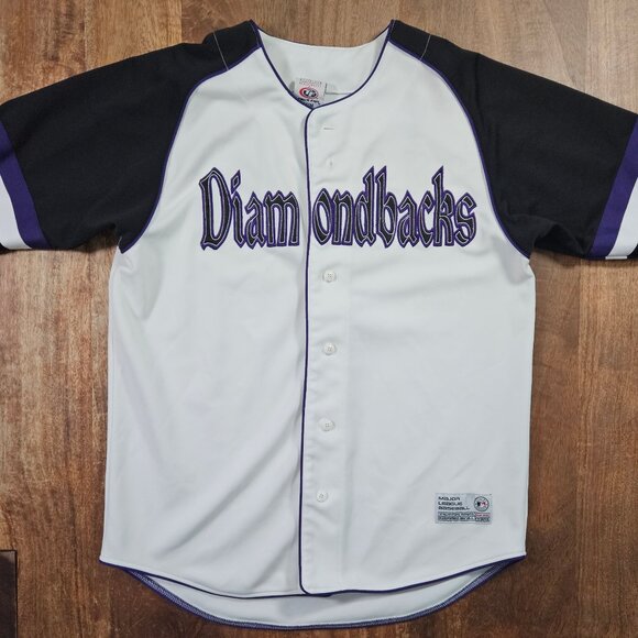 True Fan Arizona Diamondbacks Jersey Medium Purple White MLB Baseball Genuine - Picture 1 of 9